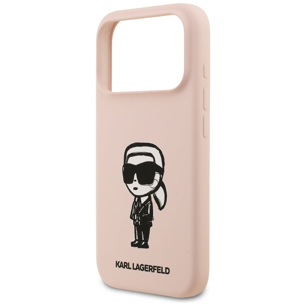 Capa para Apple iPhone 17 Pro, Karl Lagerfeld, Sketch and Logo Karl, Rosa