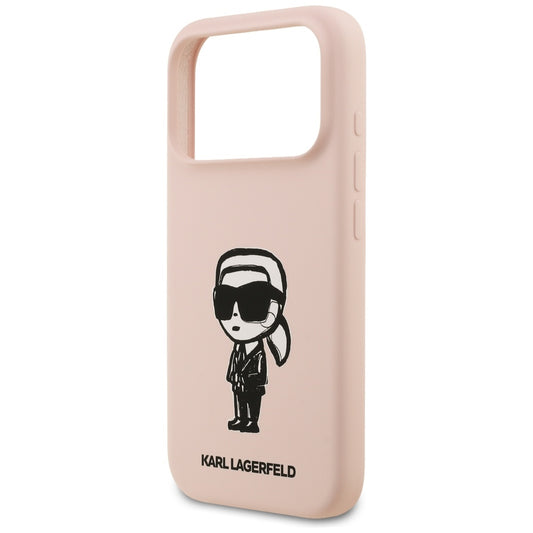 Capa para Apple iPhone 17 Pro, Karl Lagerfeld, Sketch and Logo Karl, Rosa