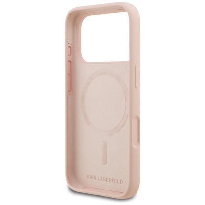 Capa para Apple iPhone 17 Pro, Karl Lagerfeld, Sketch and Logo Karl, Rosa