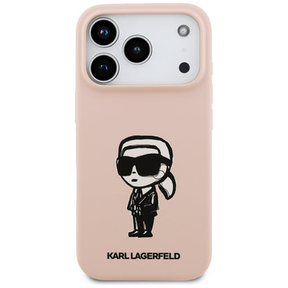 Capa para Apple iPhone 17 Pro, Karl Lagerfeld, Sketch and Logo Karl, Rosa