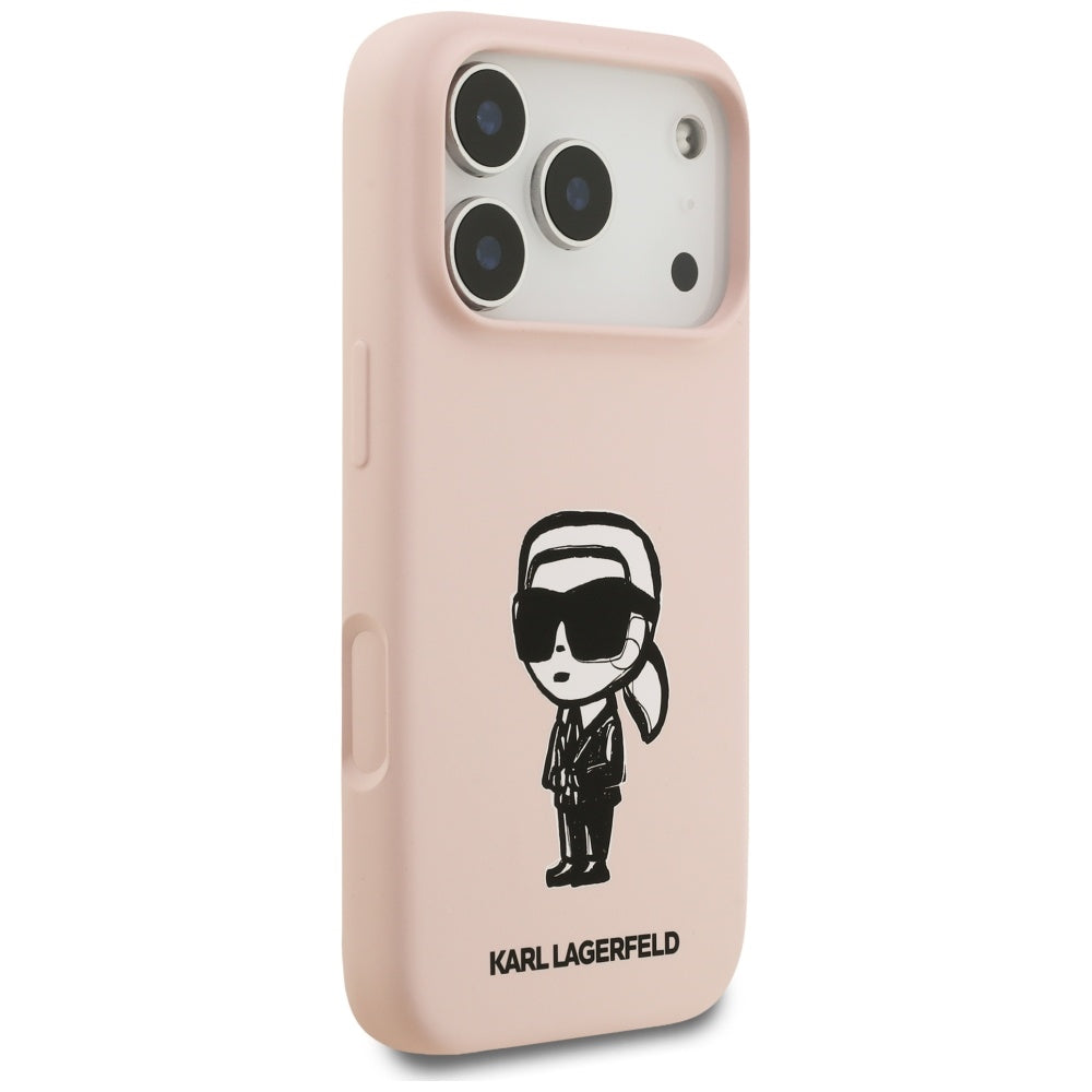 Capa para Apple iPhone 17 Pro, Karl Lagerfeld, Sketch and Logo Karl, Rosa