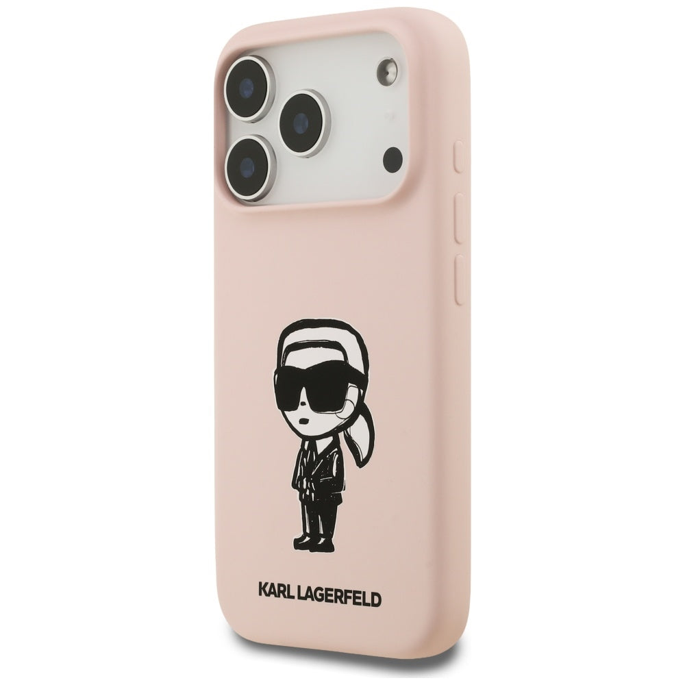 Capa para Apple iPhone 17 Pro, Karl Lagerfeld, Sketch and Logo Karl, Rosa