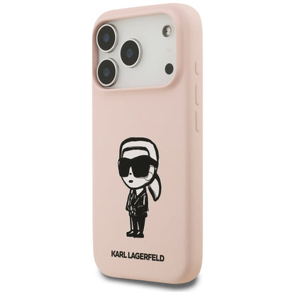 Capa para Apple iPhone 17 Pro, Karl Lagerfeld, Sketch and Logo Karl, Rosa