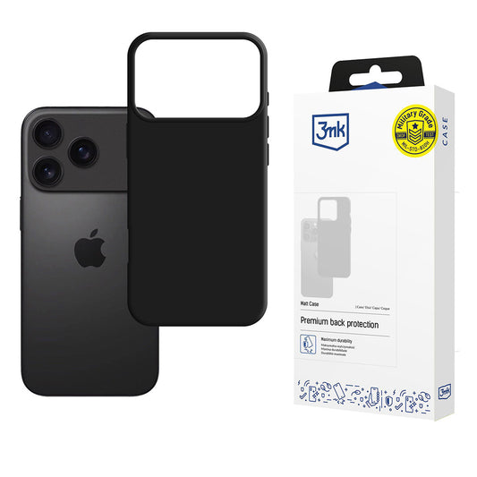 Capa para Apple iPhone 17 Pro Max, 3MK, Matt Pro, Preta