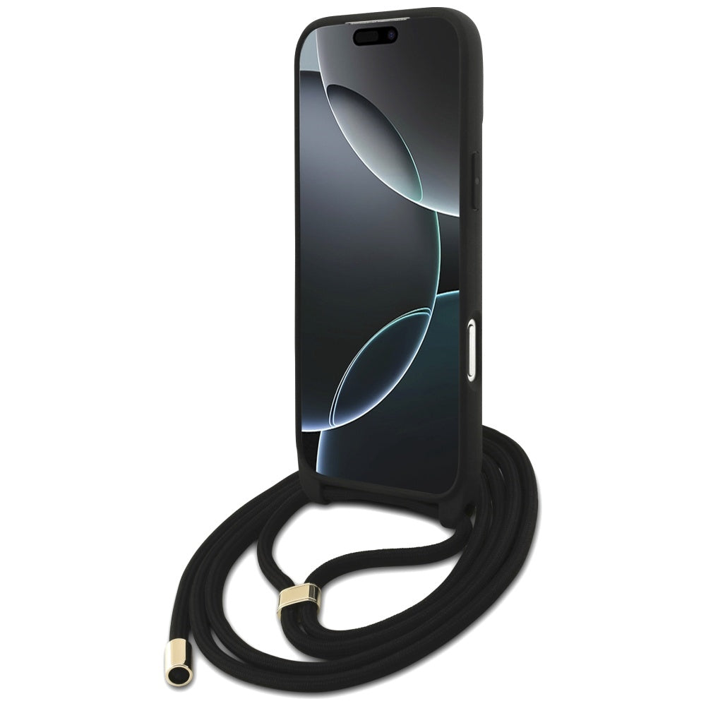 Capa para Apple iPhone 17 Pro Max, Guess, 4G CBDY Big Logo com Alça de Cordão, Marrom