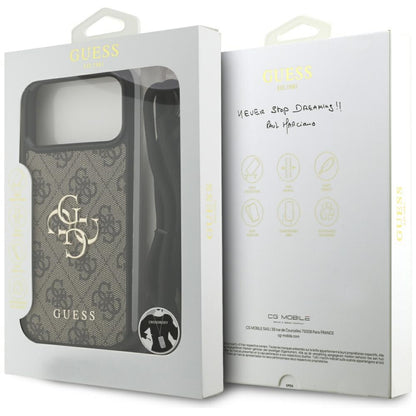 Capa para Apple iPhone 17 Pro Max, Guess, 4G CBDY Big Logo com Alça de Cordão, Marrom