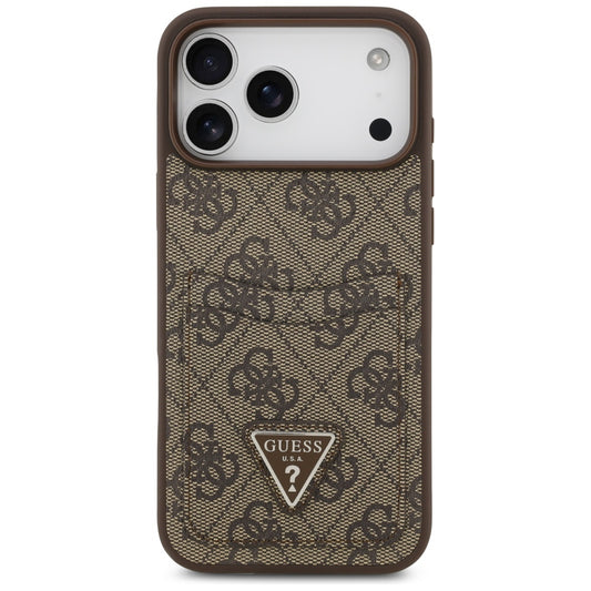 Capa para Apple iPhone 17 Pro Max, Guess, 4G Double Card Triangle, Marrom