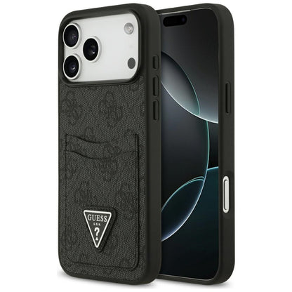Capa para Apple iPhone 17 Pro Max, Guess, 4G Double Card Triangle, Preta