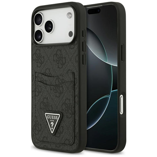 Capa para Apple iPhone 17 Pro Max, Guess, 4G Double Card Triangle, Preta