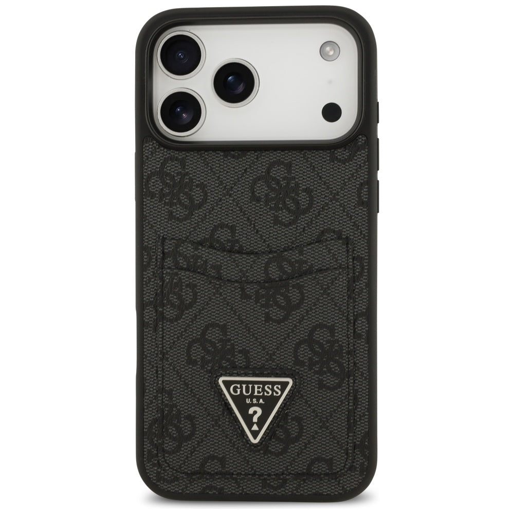 Capa para Apple iPhone 17 Pro Max, Guess, 4G Double Card Triangle, Preta