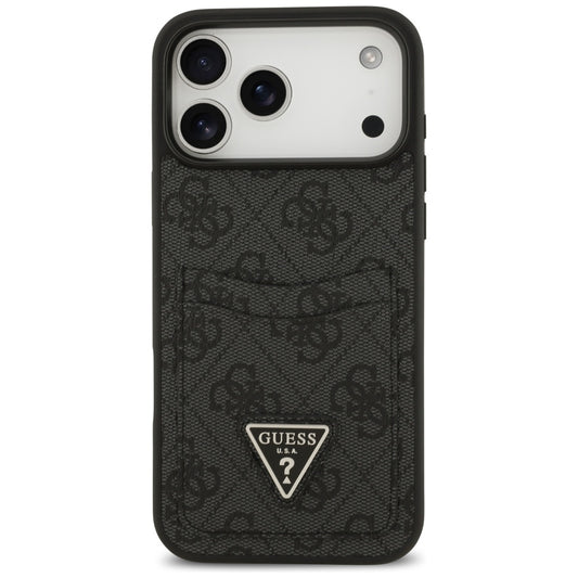Capa para Apple iPhone 17 Pro Max, Guess, 4G Double Card Triangle, Preta