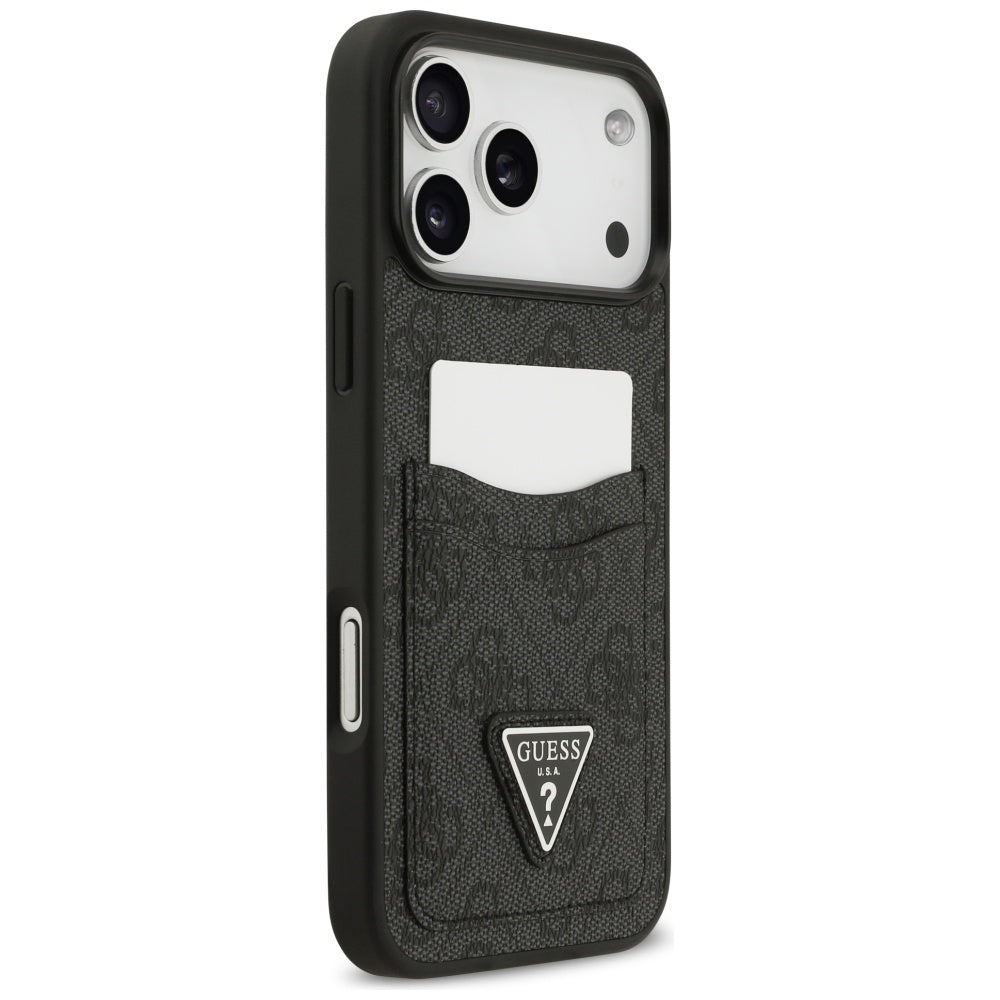 Capa para Apple iPhone 17 Pro Max, Guess, 4G Double Card Triangle, Preta