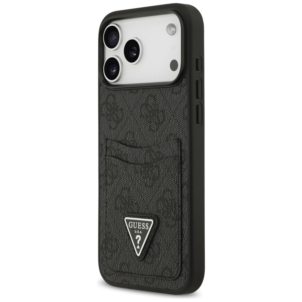Capa para Apple iPhone 17 Pro Max, Guess, 4G Double Card Triangle, Preta