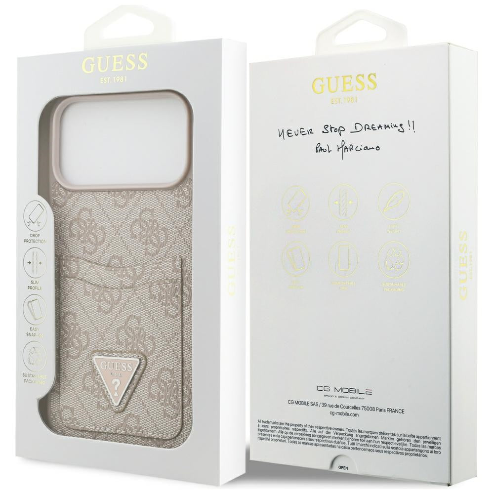 Capa para Apple iPhone 17 Pro Max, Guess, 4G Double Card Triangle, Rosa