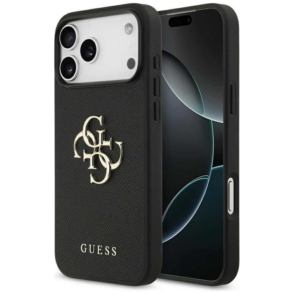 Capa para Apple iPhone 17 Pro Max, Guess, 4G Grained Big and Classic Logo, Preta