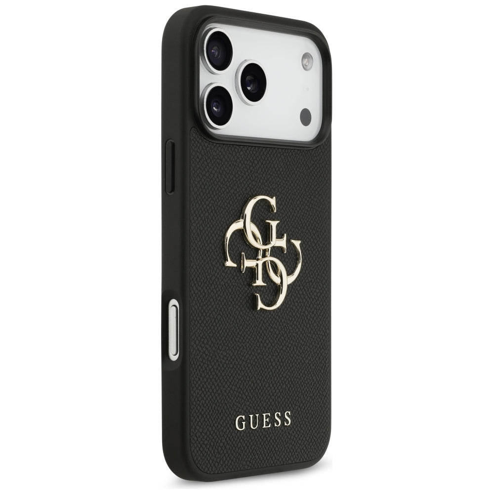 Capa para Apple iPhone 17 Pro Max, Guess, 4G Grained Big and Classic Logo, Preta