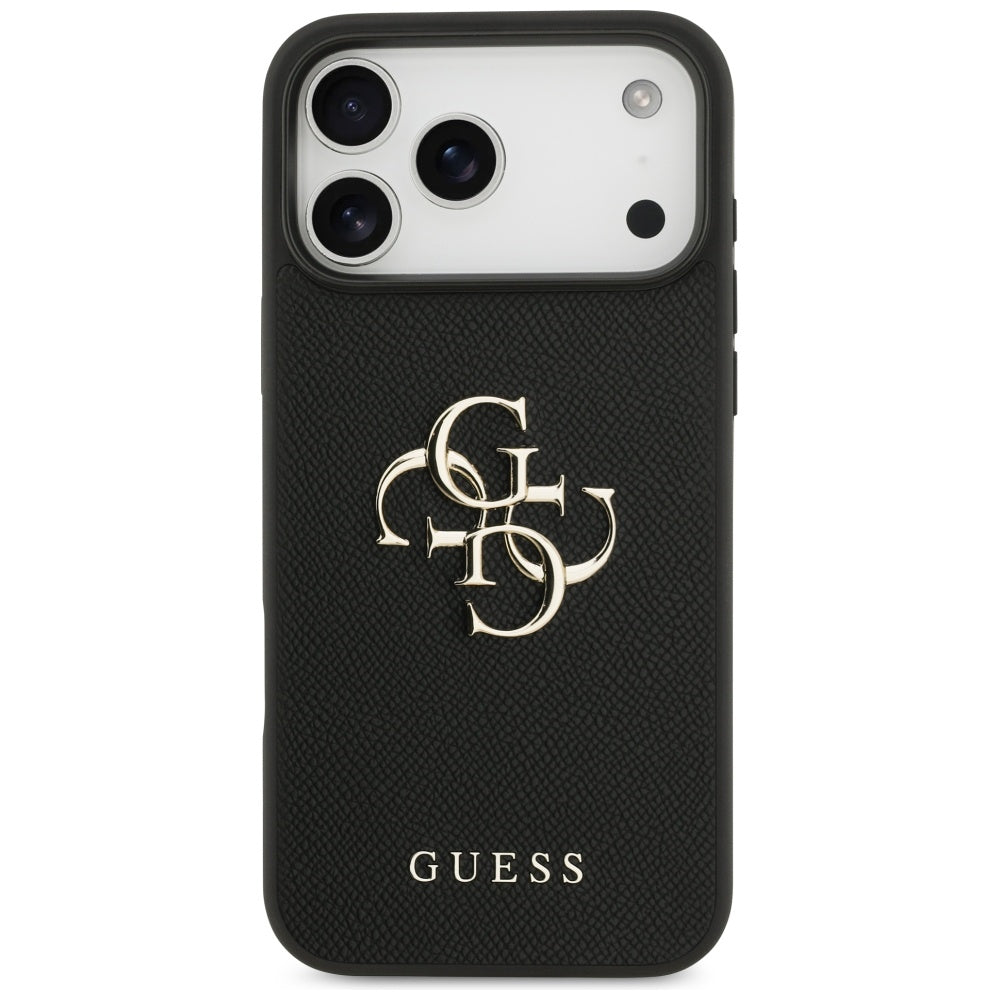 Capa para Apple iPhone 17 Pro Max, Guess, 4G Grained Big and Classic Logo, Preta