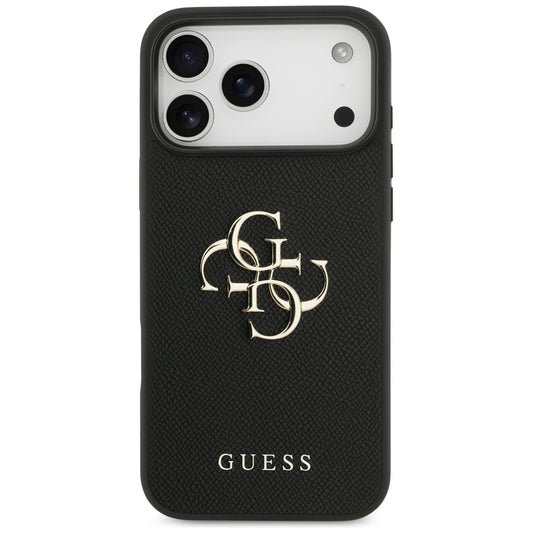 Capa para Apple iPhone 17 Pro Max, Guess, 4G Grained Big and Classic Logo, Preta