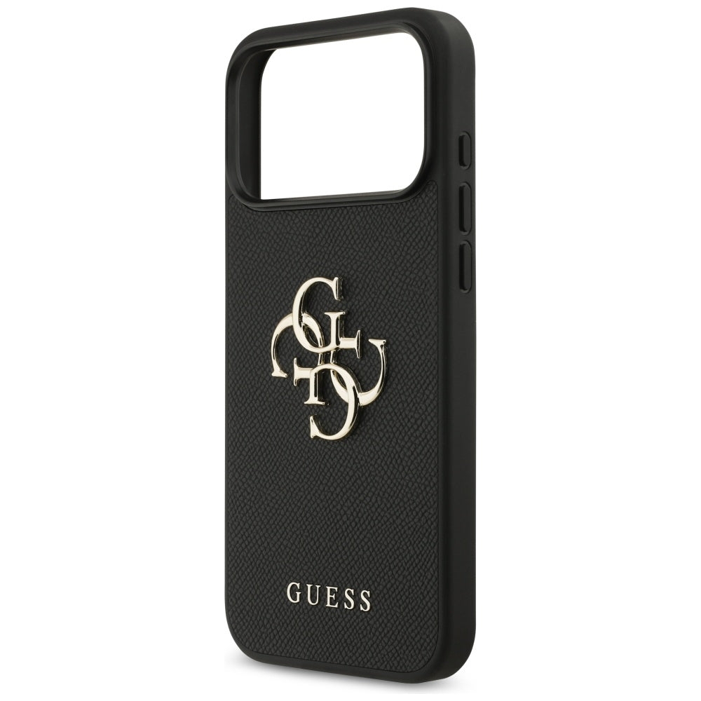 Capa para Apple iPhone 17 Pro Max, Guess, 4G Grained Big and Classic Logo, Preta