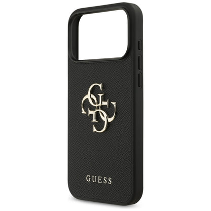 Capa para Apple iPhone 17 Pro Max, Guess, 4G Grained Big and Classic Logo, Preta