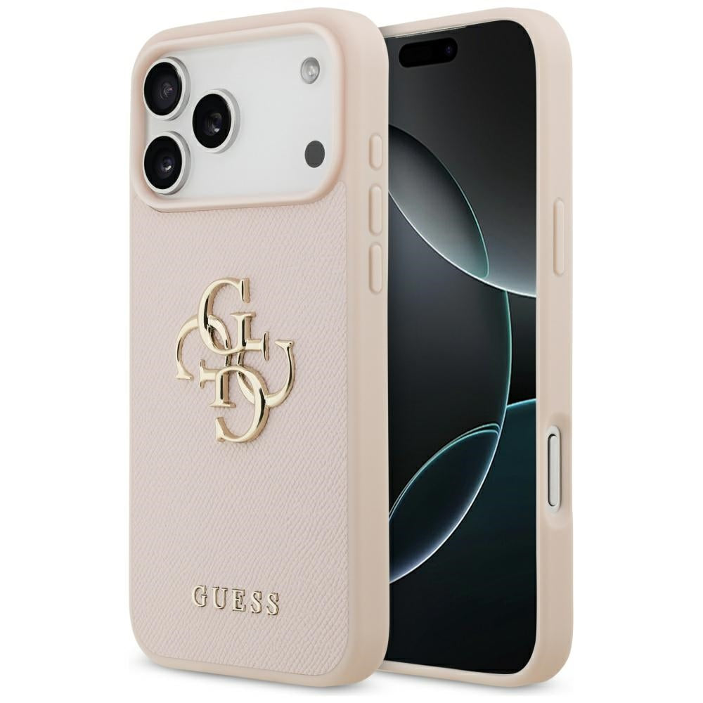 Capa para Apple iPhone 17 Pro Max, Guess, 4G Grained Big and Classic Logo, Rosa