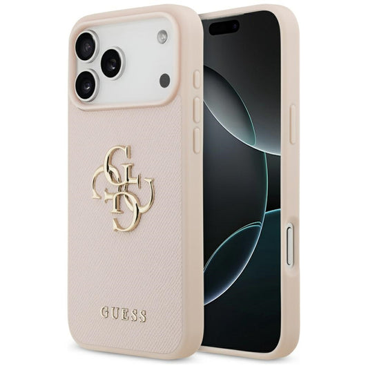 Capa para Apple iPhone 17 Pro Max, Guess, 4G Grained Big and Classic Logo, Rosa