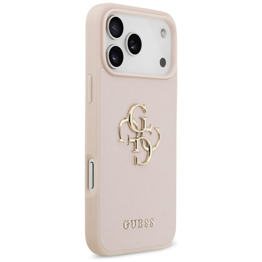 Capa para Apple iPhone 17 Pro Max, Guess, 4G Grained Big and Classic Logo, Rosa