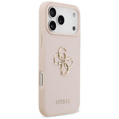 Capa para Apple iPhone 17 Pro Max, Guess, 4G Grained Big and Classic Logo, Rosa