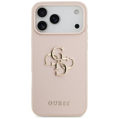 Capa para Apple iPhone 17 Pro Max, Guess, 4G Grained Big and Classic Logo, Rosa
