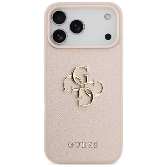 Capa para Apple iPhone 17 Pro Max, Guess, 4G Grained Big and Classic Logo, Rosa