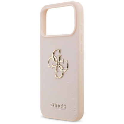 Capa para Apple iPhone 17 Pro Max, Guess, 4G Grained Big and Classic Logo, Rosa