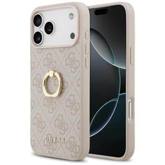 Capa para Apple iPhone 17 Pro Max, Guess, 4G Ring Stand, Castanho