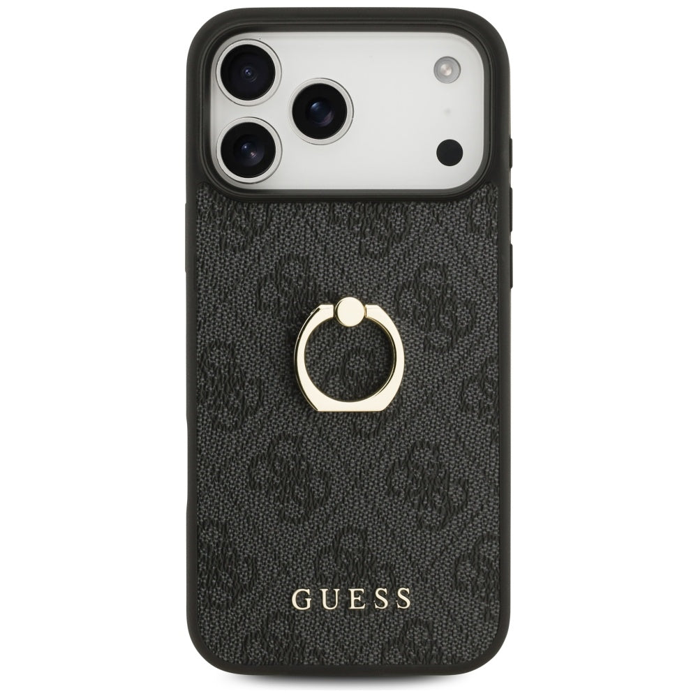 Capa para Apple iPhone 17 Pro Max, Guess, 4G Ring Stand, Preta