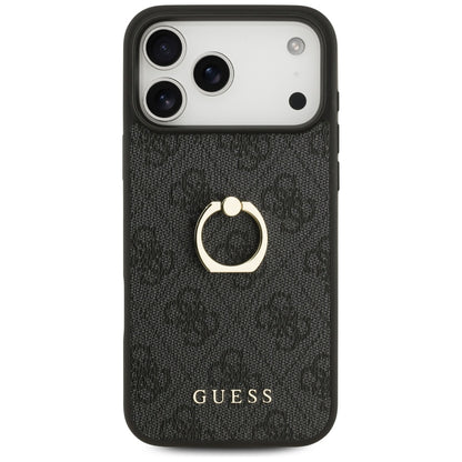 Capa para Apple iPhone 17 Pro Max, Guess, 4G Ring Stand, Preta