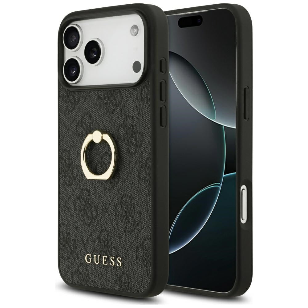 Capa para Apple iPhone 17 Pro Max, Guess, 4G Ring Stand, Preta