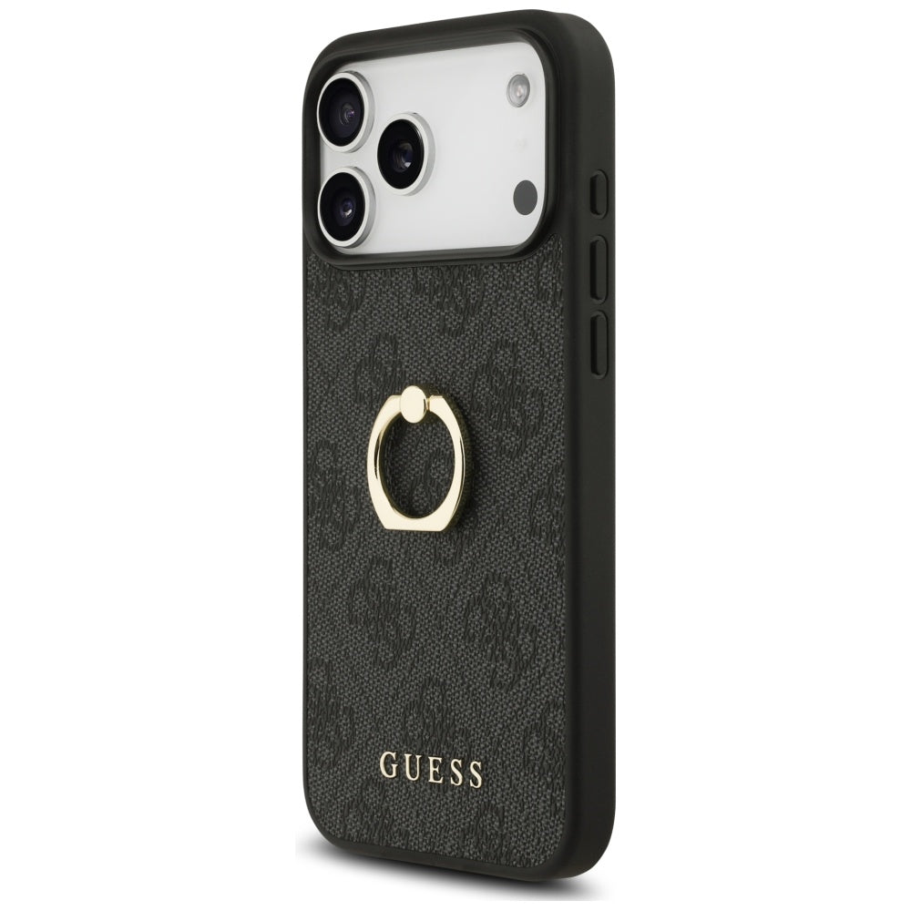 Capa para Apple iPhone 17 Pro Max, Guess, 4G Ring Stand, Preta