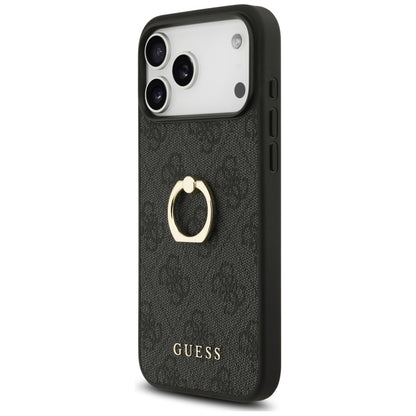 Capa para Apple iPhone 17 Pro Max, Guess, 4G Ring Stand, Preta