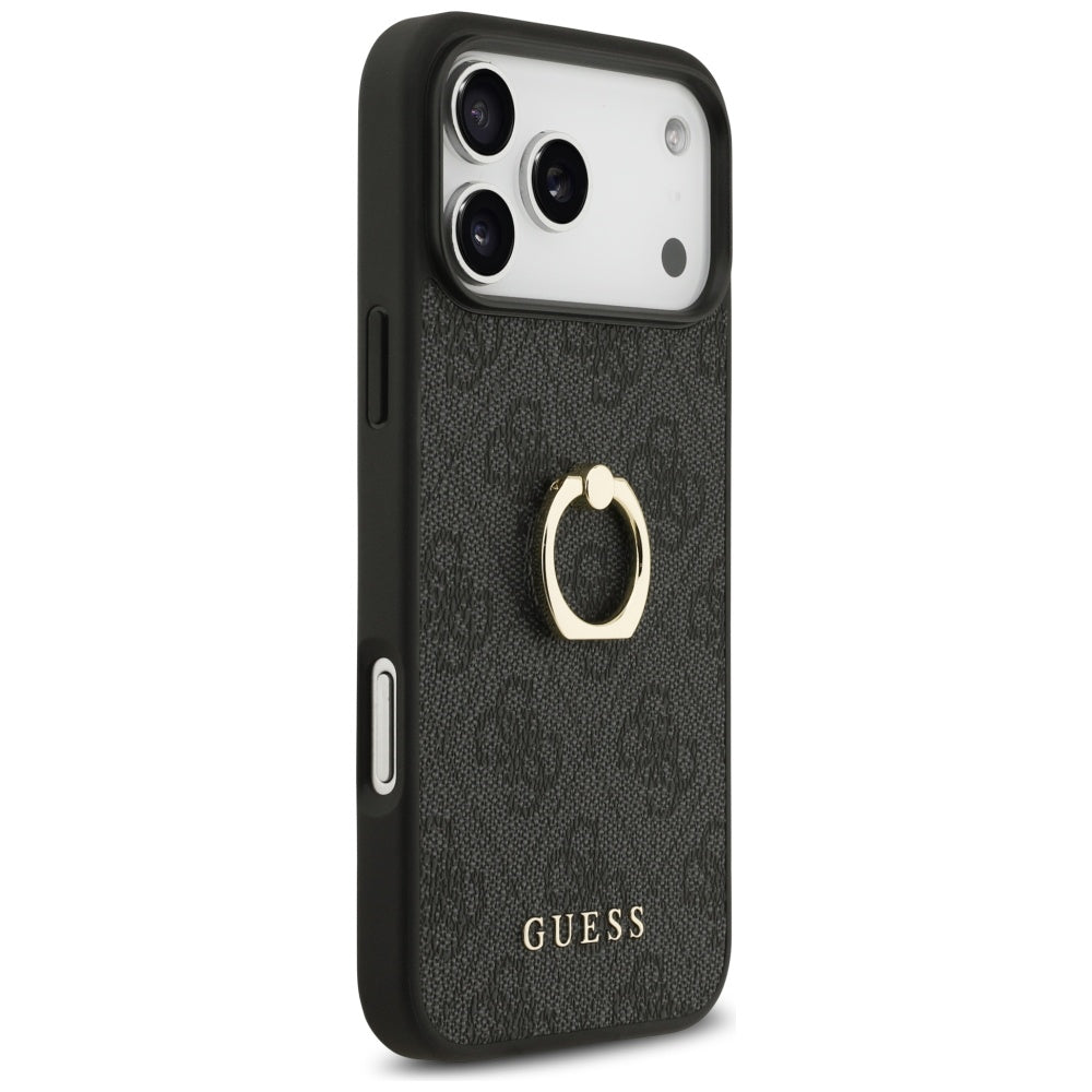 Capa para Apple iPhone 17 Pro Max, Guess, 4G Ring Stand, Preta