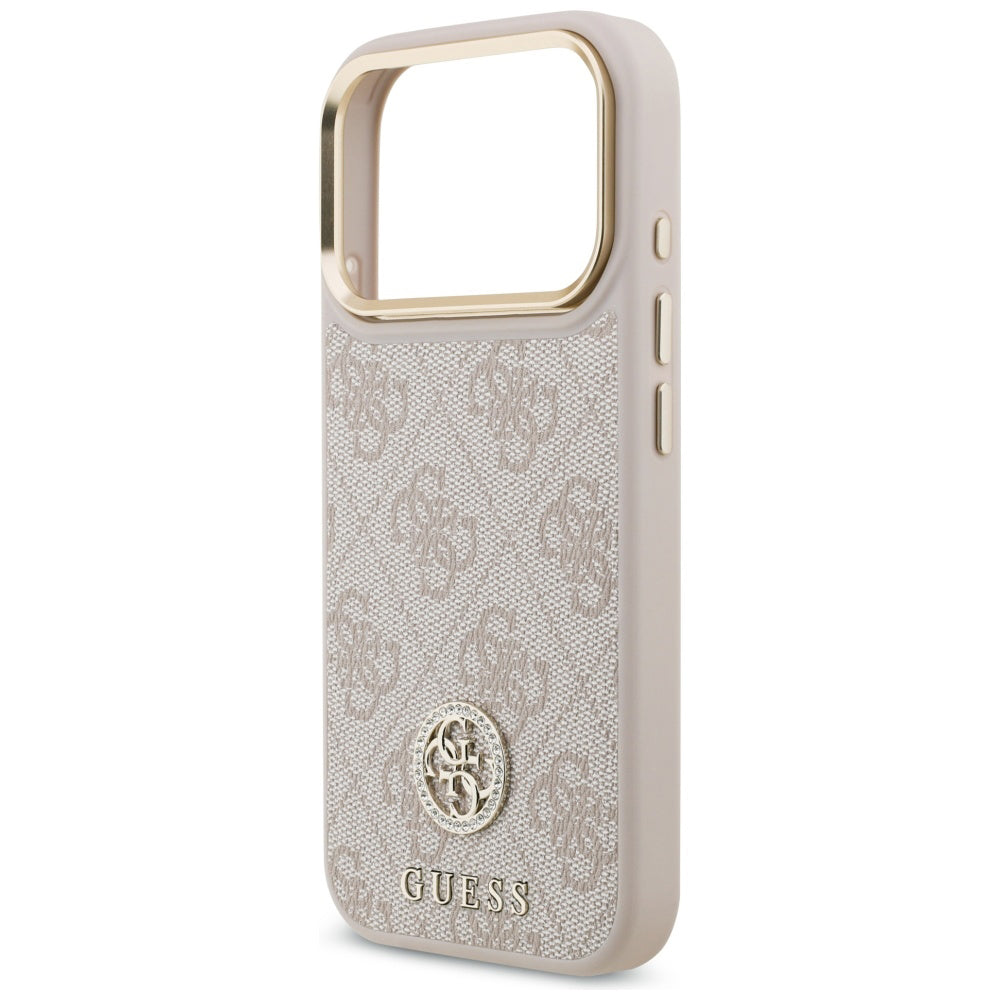 Capa para Apple iPhone 17 Pro Max, Guess, 4G Strass Logo and Big Strap, Rosa