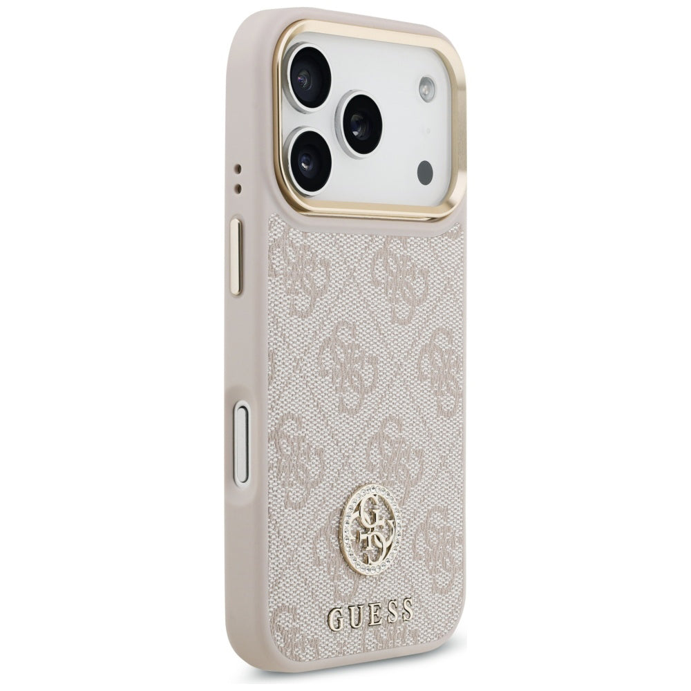 Capa para Apple iPhone 17 Pro Max, Guess, 4G Strass Logo and Big Strap, Rosa