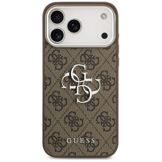 Capa para Apple iPhone 17 Pro Max, Guess, Big 4G Logo Classic, Marrom Prateado