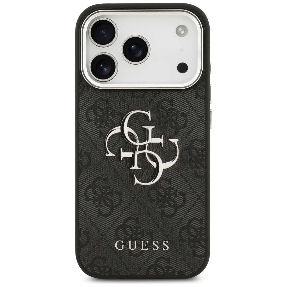 Capa para Apple iPhone 17 Pro Max, Guess, Big 4G Logo Classic, Preta Prateada