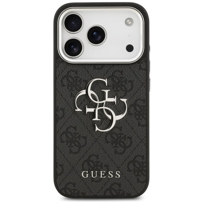Capa para Apple iPhone 17 Pro Max, Guess, Big 4G Logo Classic, Preta Prateada