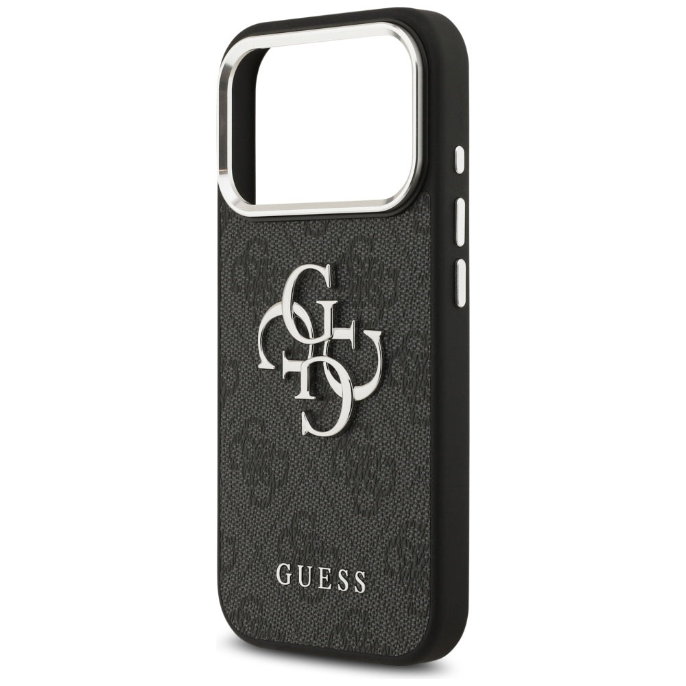 Capa para Apple iPhone 17 Pro Max, Guess, Big 4G Logo Classic, Preta Prateada
