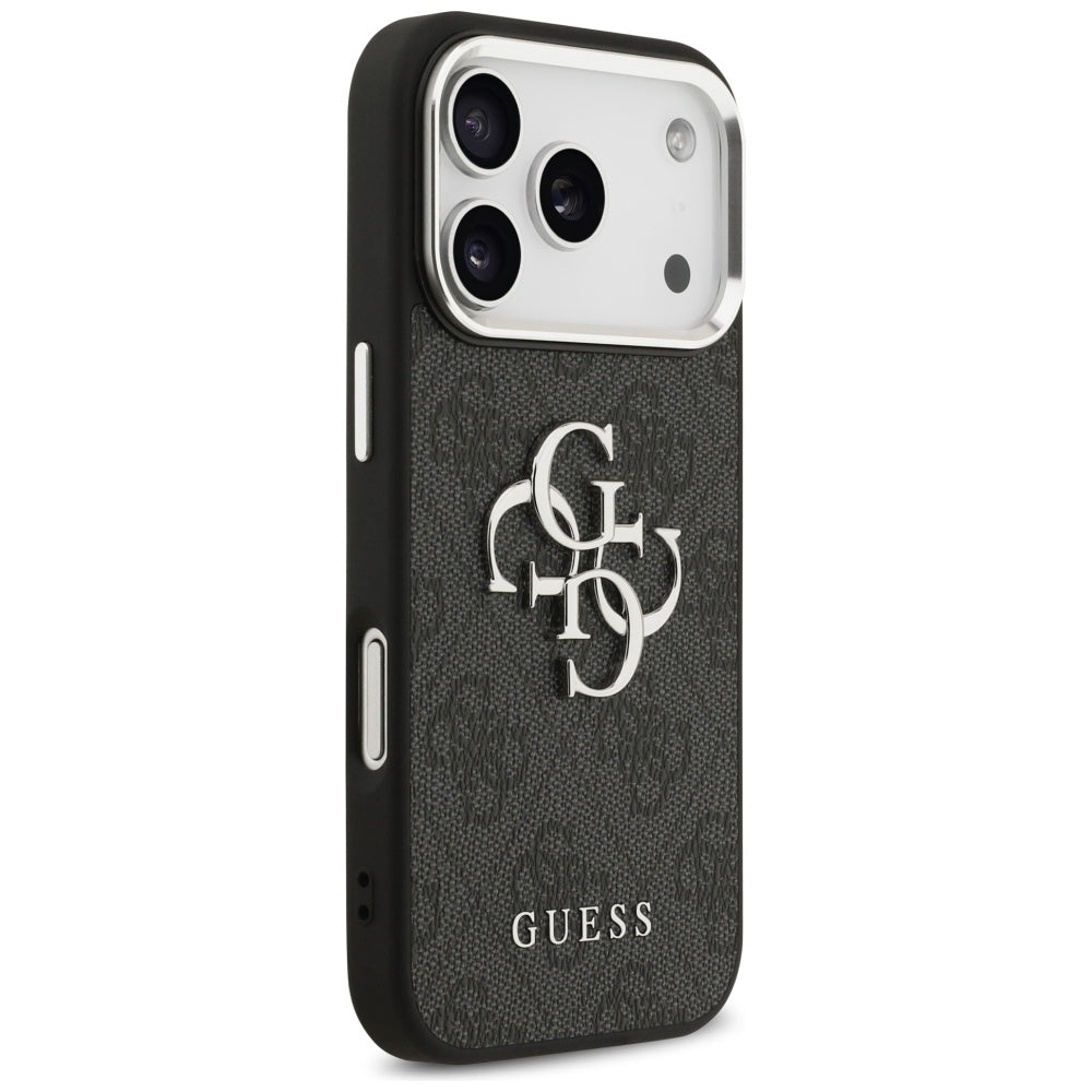 Capa para Apple iPhone 17 Pro Max, Guess, Big 4G Logo Classic, Preta Prateada