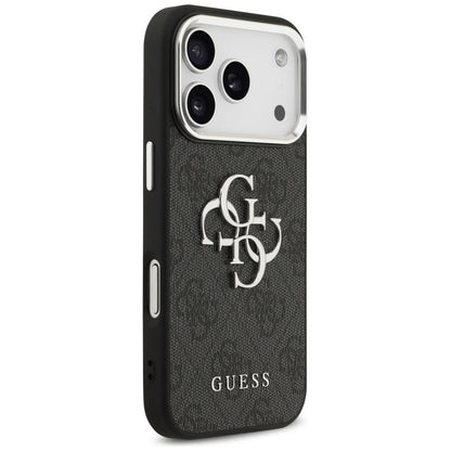 Capa para Apple iPhone 17 Pro Max, Guess, Big 4G Logo Classic, Preta Prateada