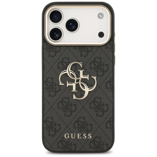 Capa para Apple iPhone 17 Pro Max, Guess, Big 4G Logo Classic, Preta Dourada