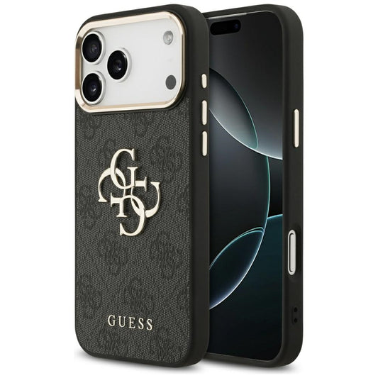 Capa para Apple iPhone 17 Pro Max, Guess, Big 4G Logo Classic, Preta Dourada