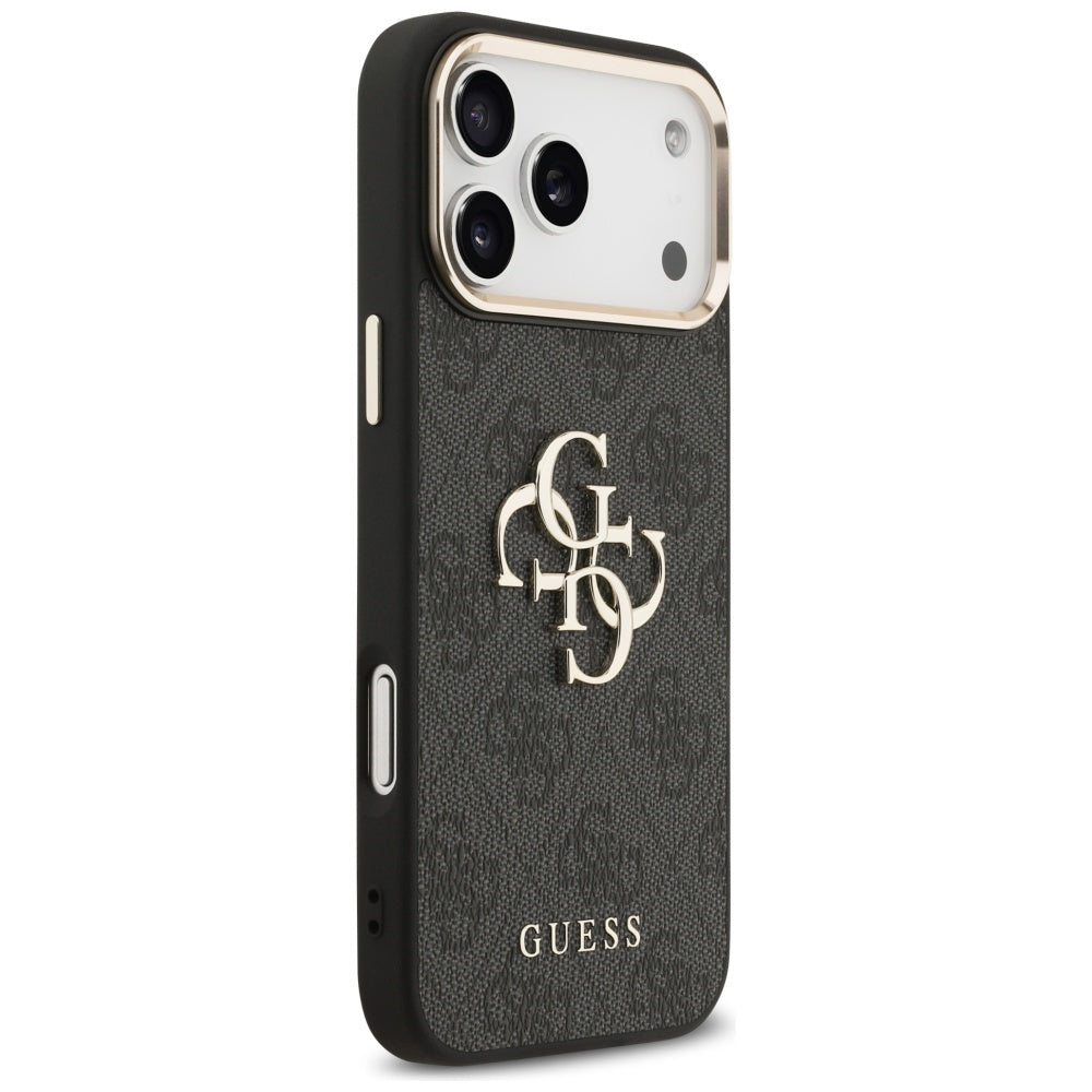 Capa para Apple iPhone 17 Pro Max, Guess, Big 4G Logo Classic, Preta Dourada