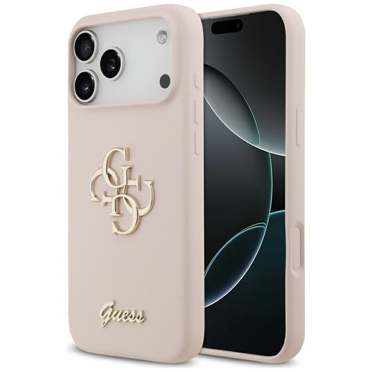 Capa para Apple iPhone 17 Pro Max, Guess, Big 4G Script, Rosa Claro